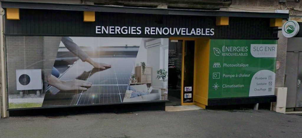 Façade et vitrine du bureau SLG ENR Réseau à Roche-la-Molière (Loire)